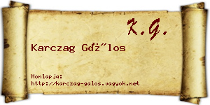 Karczag Gálos névjegykártya